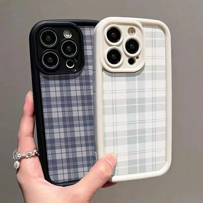 Retro Checkered Print Anti-fall Phone Case