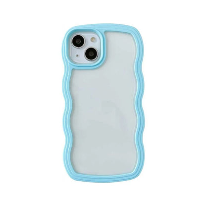 Simple Fashion Wave Frame Clear Shockproof Back Phone Case