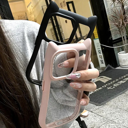 Cute Cat Ear Transparent Phone Case