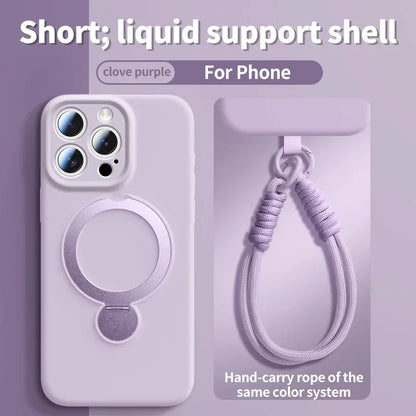 Liquid Silicone Bracket Magnetic Phone Case