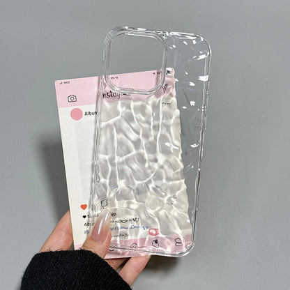 Fashion Advanced Transparent Tin Foil Wrinkle Couple Phone Case