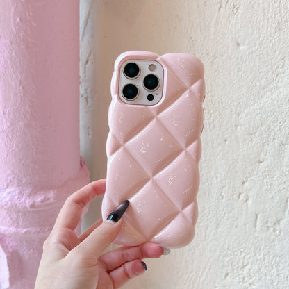 3D Luxury Diamond Lattice Air Cushion Color Plating Phone Case