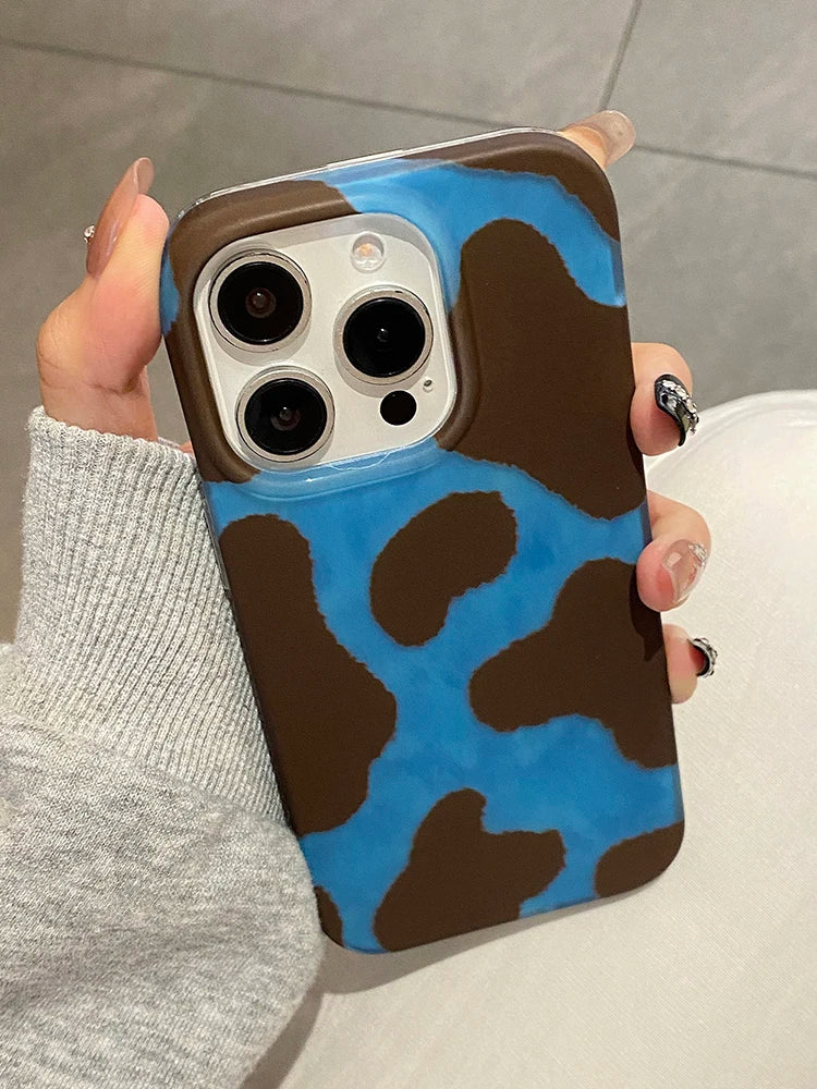 Ins Trendy Milk Cow Print IMD TPU Phone Case