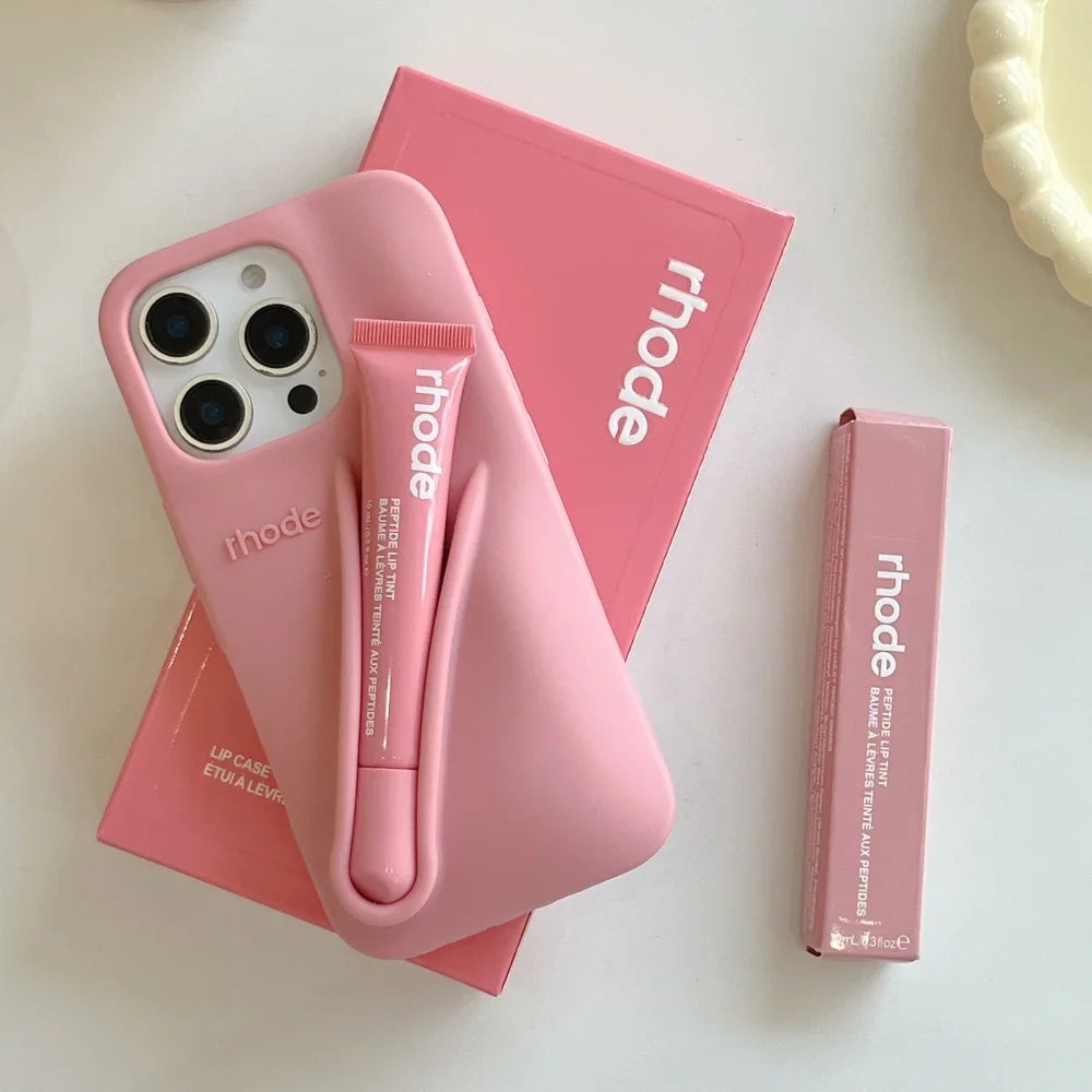 New Set Rhode With Lip Gloss Phone Case Plus Lipstick