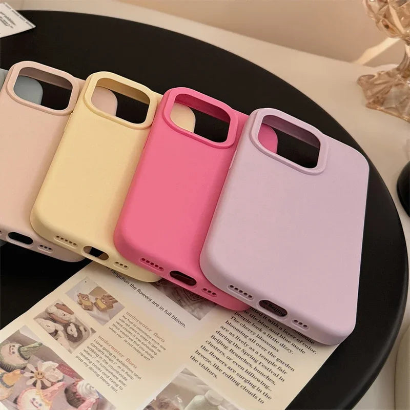 Dopamine-Inspired Silicone Solid Color Simple Fashion Phone Case