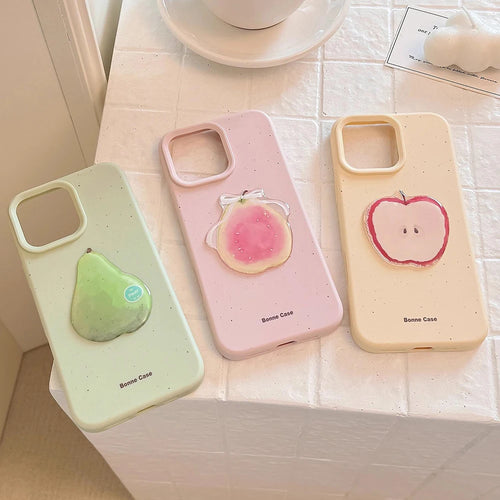3D Cute Ins Fruit Apple Pear Guava Phone Case