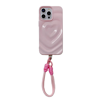 Simple Stylish Water Wavy Love Heart Phone Case