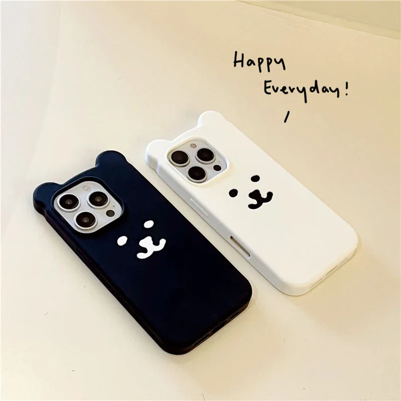 Kawaii Self Mocking Bear Concise Cartoon Soft Silicon Shockproof Phone Case