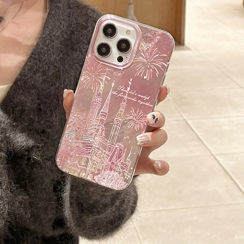 Fireworks Castle Laser Glitter Phone Case