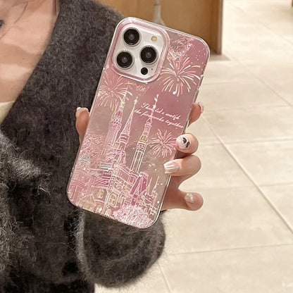 Fireworks Castle Laser Glitter Phone Case