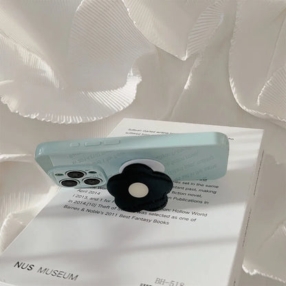 Luxury With Black Flower Bracket Holder Phone Case