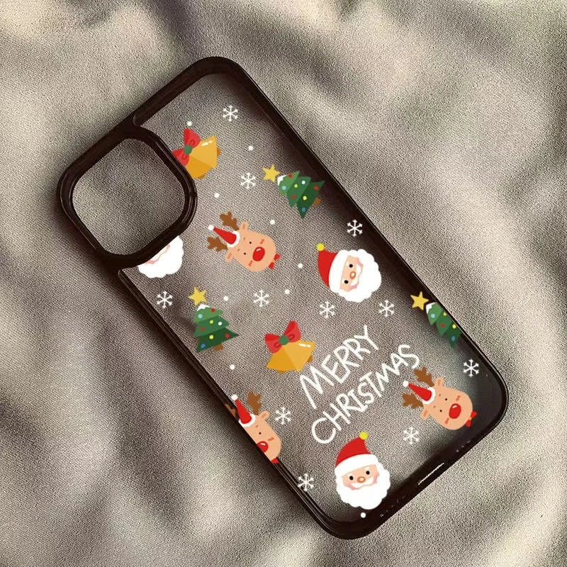 Christmas Tree and Santa Claus Print Phone Case