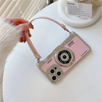 Vintage Leather Camera Strap iPhone Case