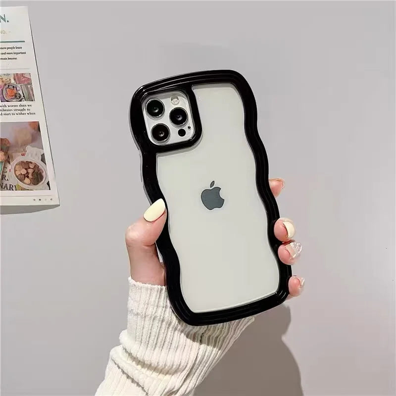 Fashion Transparent Curly Wave Case