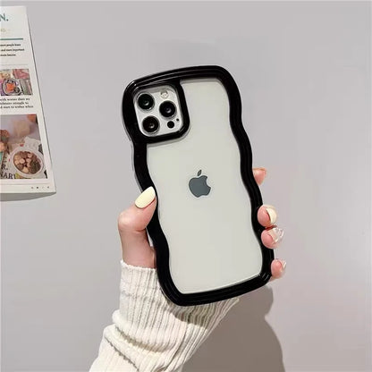 Fashion Transparent Curly Wave Case