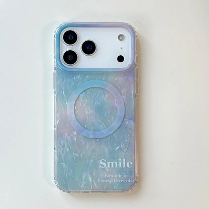 Gradient Shell Pattern Wireless Charge Magnetic Clear Phone Case