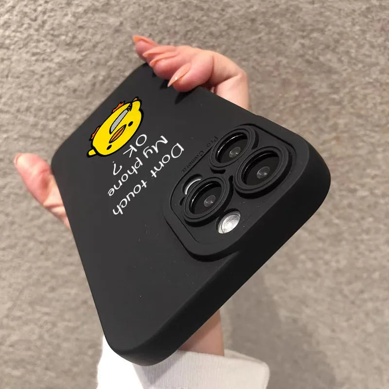 Cute Minimalist Cartoon Duck Silicone Phone Case