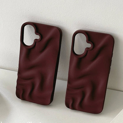Stylish Wine Red Irregular Water Ripples 3D Phone Case