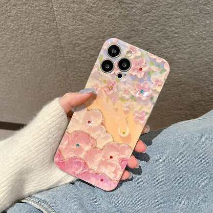 Glitter Floral Phone Case for iPhone