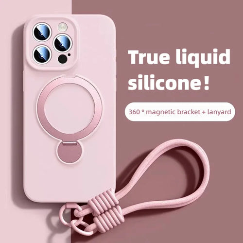 Liquid Silicone Bracket Magnetic Phone Case