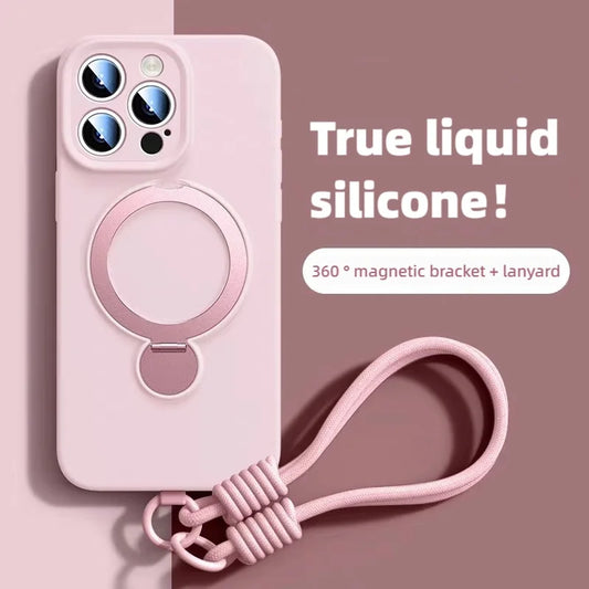 Liquid Silicone Bracket Magnetic Phone Case