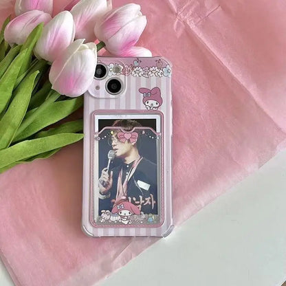 Kuromi Melody Card Holder Phone Case for iPhone