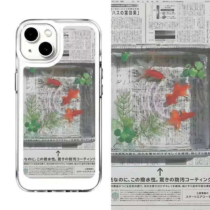 Newspaper Goldfish Y2K Phone Case