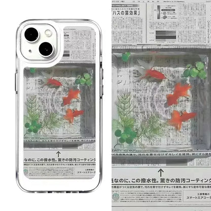 Newspaper Goldfish Y2K Phone Case