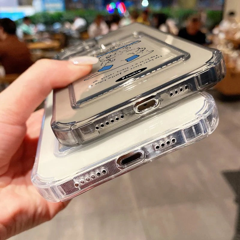 Umbrella Line Dog Card Hold Phone Case