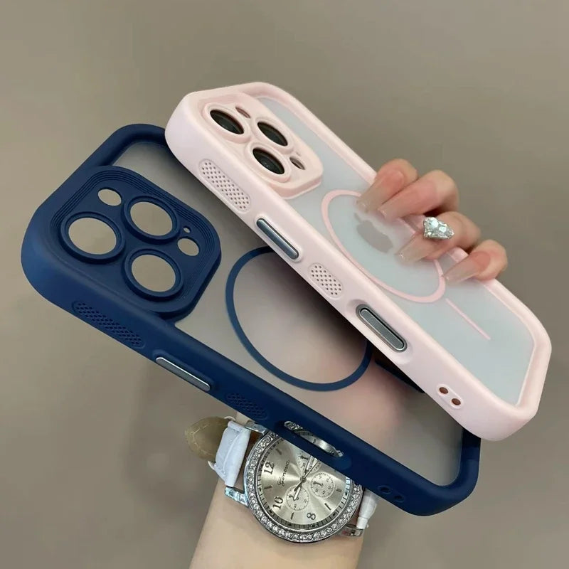 Luxury Matte Magsafe Transparent Phone Case