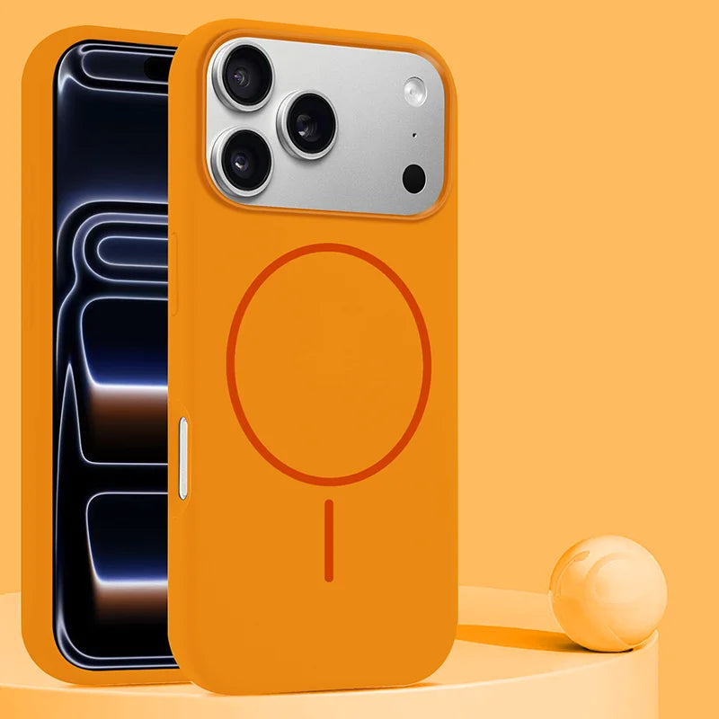 For Magsafe Magnetic Wireless Charging Luxury Solid Color Liquid Silicone Phone Case