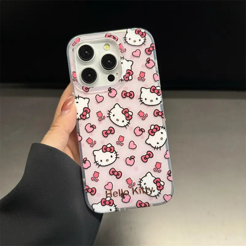 Flower Hello Kitty Full Screen KT Bow Love Phone Case