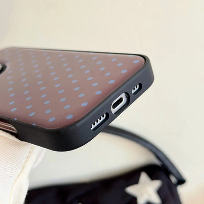 Luxury Ins Wine Red Polka Dots Black Edge Phone Case