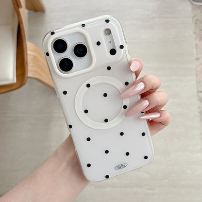 Ins Popular Polka Dot Magnetic Wireless Charging Phone Case