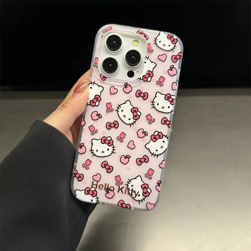 Flower Hello Kitty Full Screen KT Bow Love Phone Case