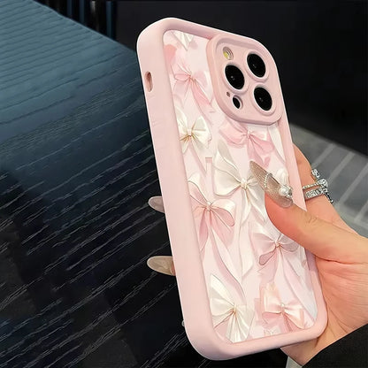 Bow-Knot Pink Bow Pattern Shockproof Soft TPU Phone Case