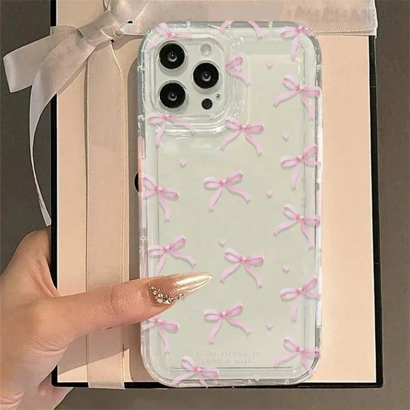 Cute Pink Heart Bow Phone Case