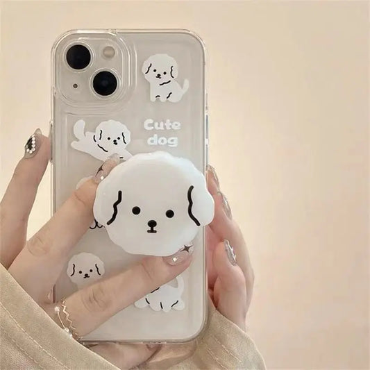 Cute Dog Grip Holder Phone Case
