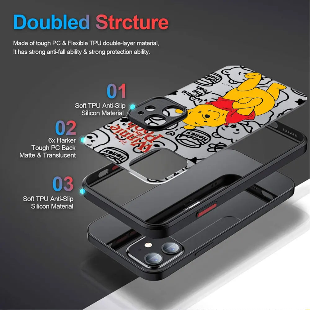 Disney Winnie The Pooh Transparent Phone Case for iPhone