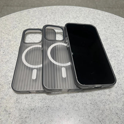 Magnetic Wireless Charge Corrugated Pattern Phone Case