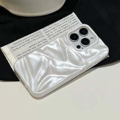 Pearl White Folds Texture Phone Case