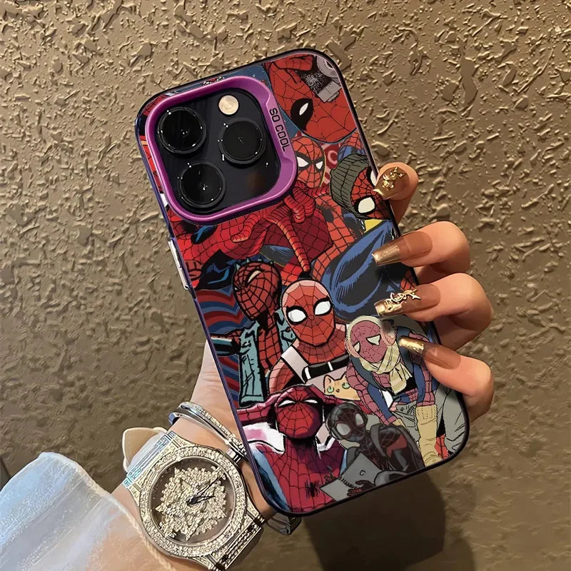 Marvel Spider-Man & Deadpool Cartoon iPhone Case