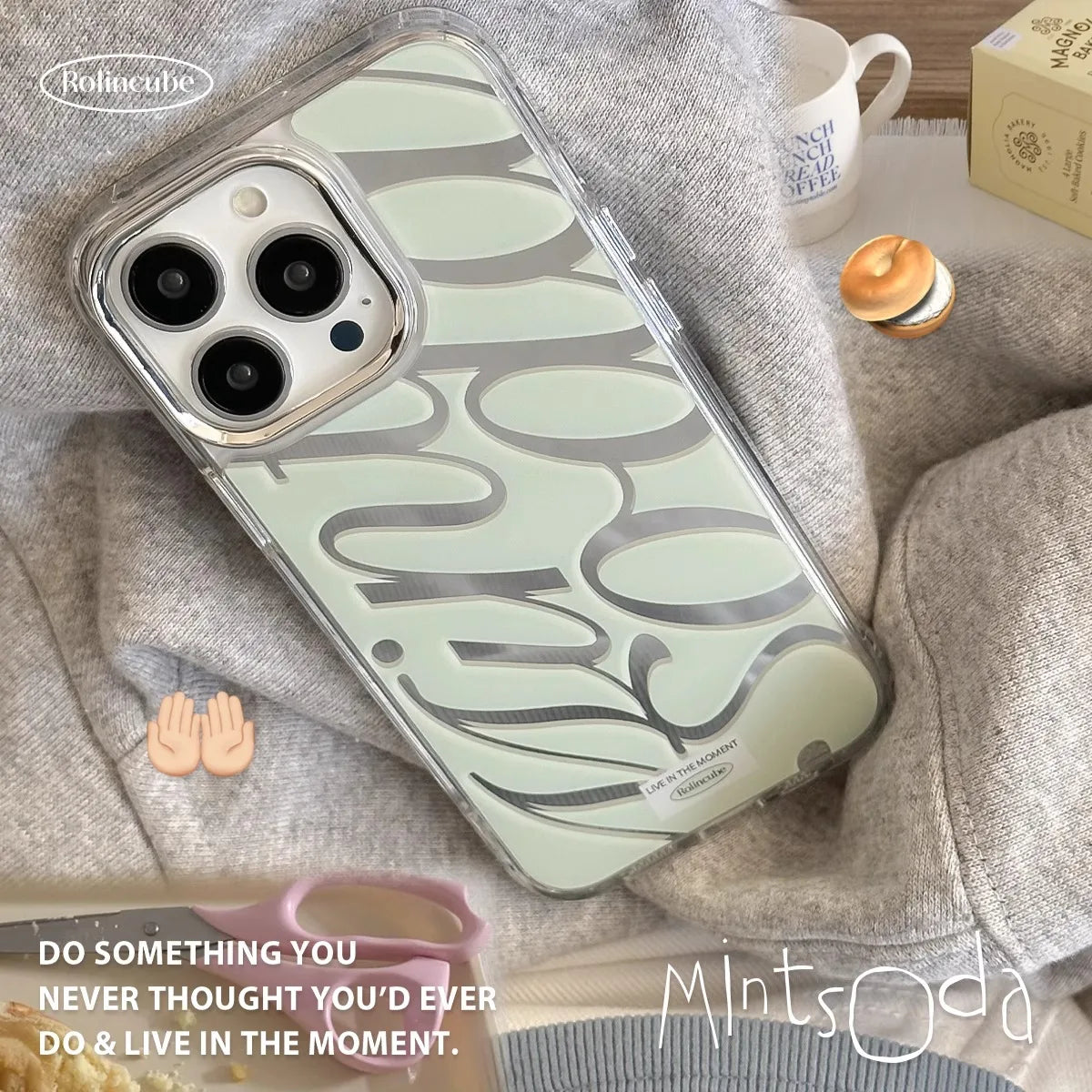 Metallic Green Silver Mirror With Transparent Frame Shockproof Chrome Phone Case