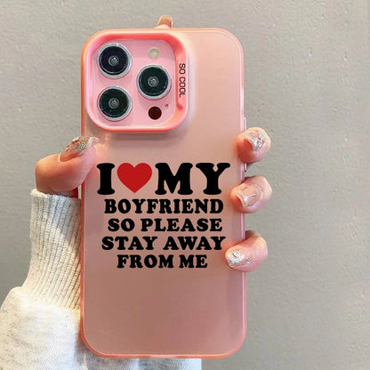 Hot I Love My Boyfriend Girlfriend Couple Phone Case