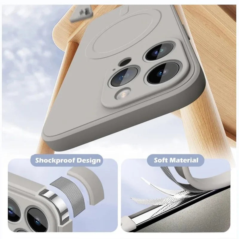 Original Liquid Silicone For Magsafe Wireless Charge Magnetic Phone Case New