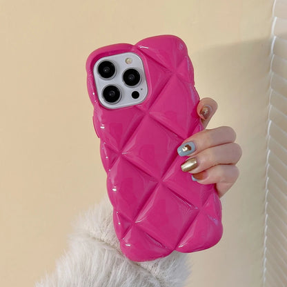 Rose Diamond Grid Pattern Phone Case