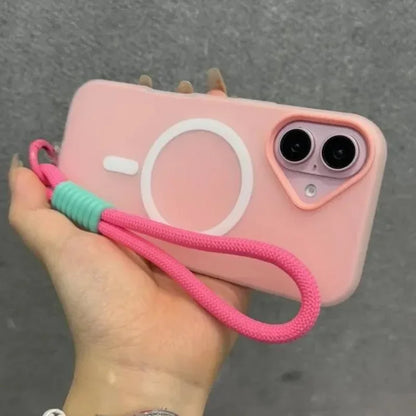 Luxury Soft With lanyard Silicone Magsafe Phone Case