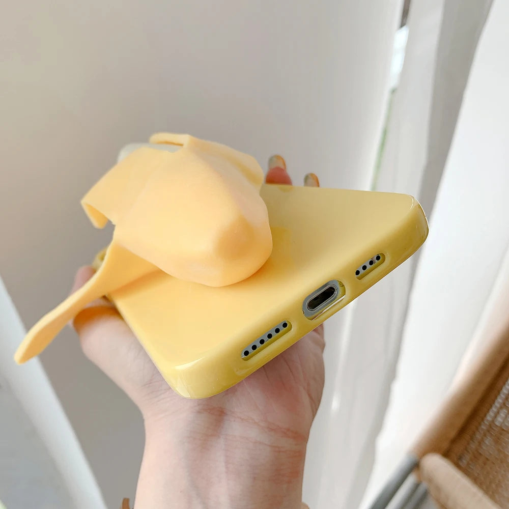 Funny 3D Stress Reliever Peeled Banana Phone Case