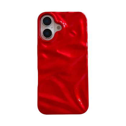 Red Glossy Irregular Wrinkle Phone Case