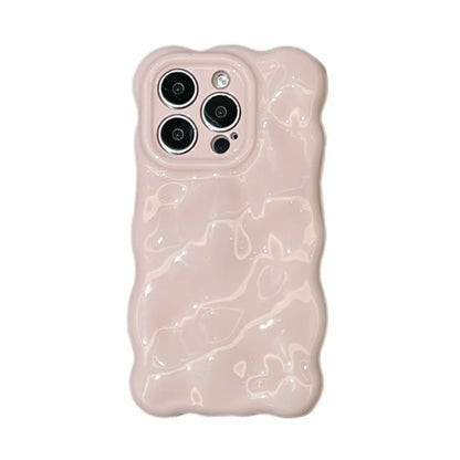 Glossy Light Pink 3D Bubble Texture Shockproof Phone Case